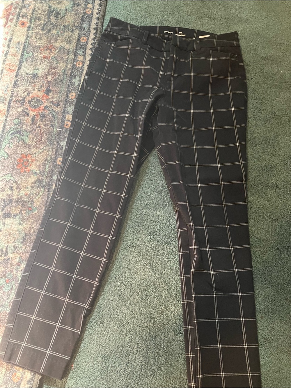 Black Windowpane Dress Pants - Pixie Fit